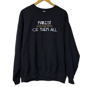 Fairest of them all black pull over sweater